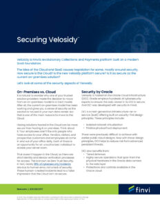 Velosidy Security Information Document